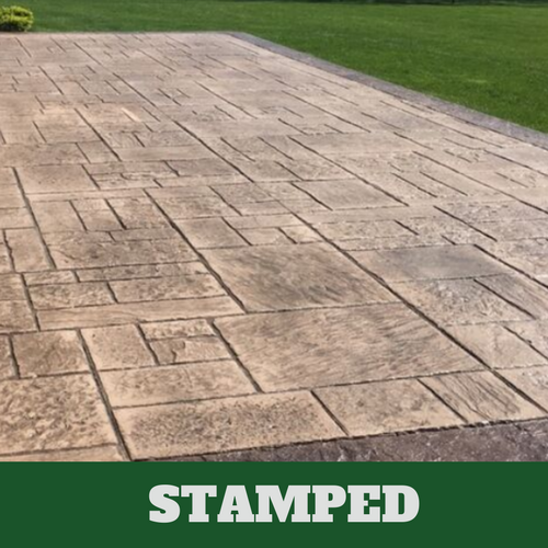 Stamped concrete patio.