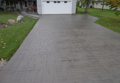 Stamped concrete driveway in Stamford, CT.