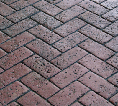 ZIgzag patterned brick style stamp design.