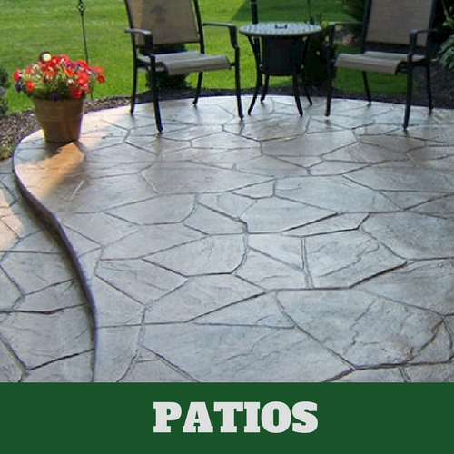 Residential patio in Stamford, CT with a stamped finish.